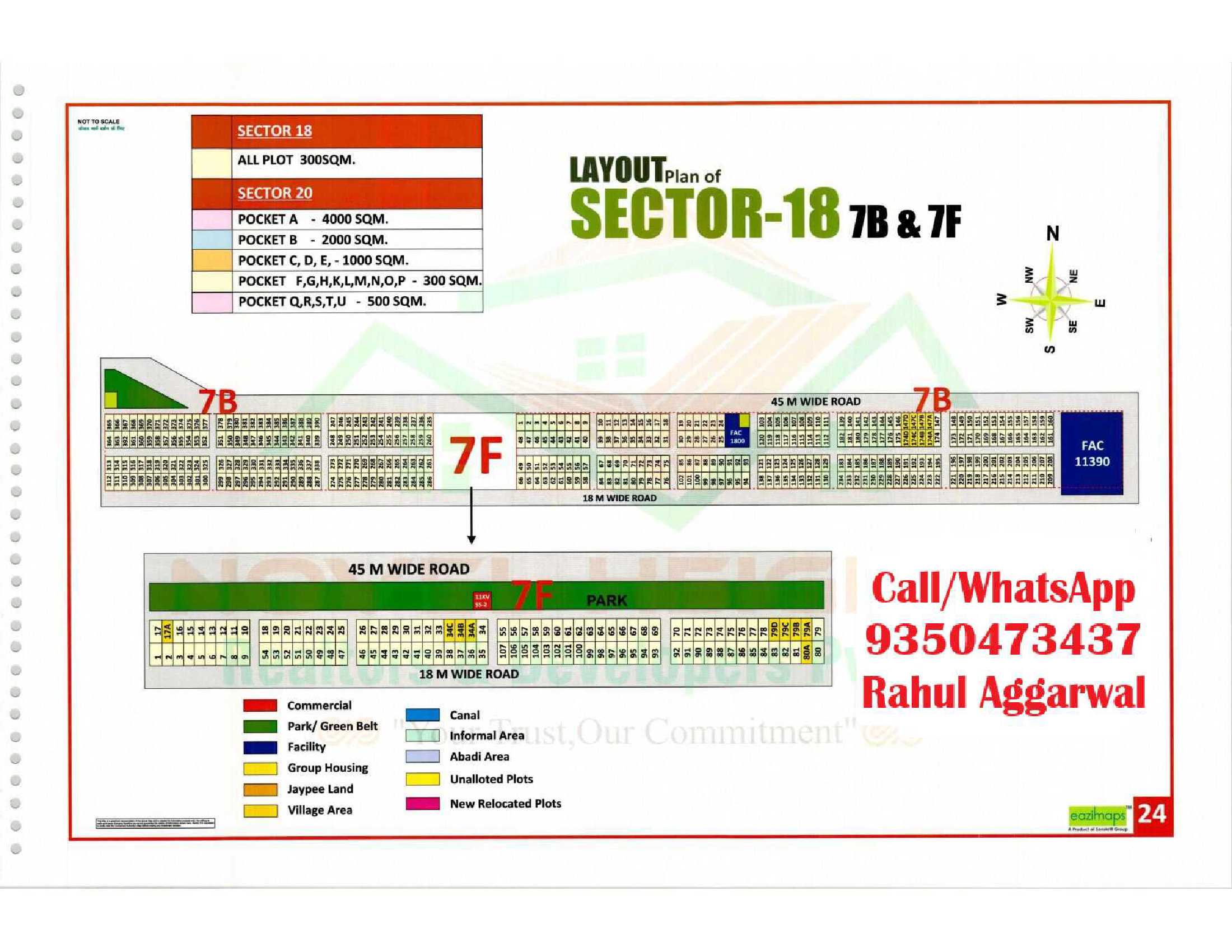 Sector 18 Pocket 7B & 7F Map